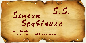 Simeon Stablović vizit kartica